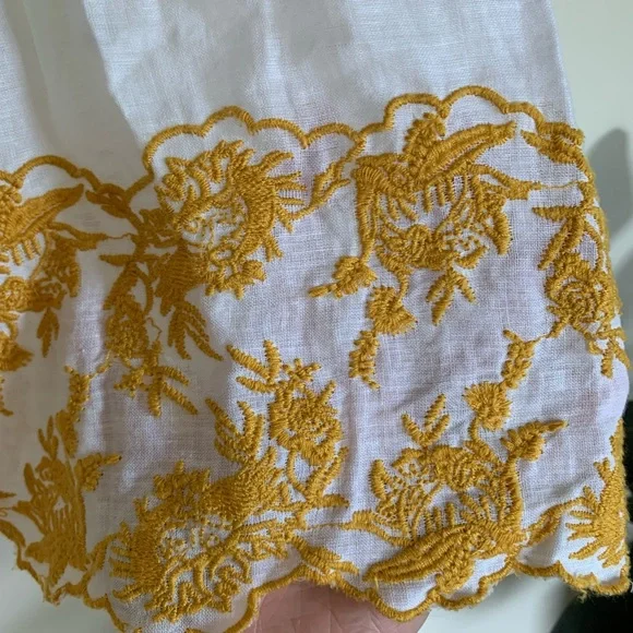 Loft Anne Taylor | Embroidered Blouse | white and yellow floral | size small - Picture 3 of 5